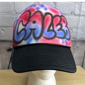 Airbrushed Graffiti Trucker Hat Adjustable 100% Polyester